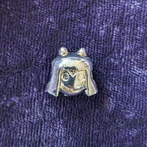 Silver Tone Smiling Girl Bracelet Charm, Fits Pandora